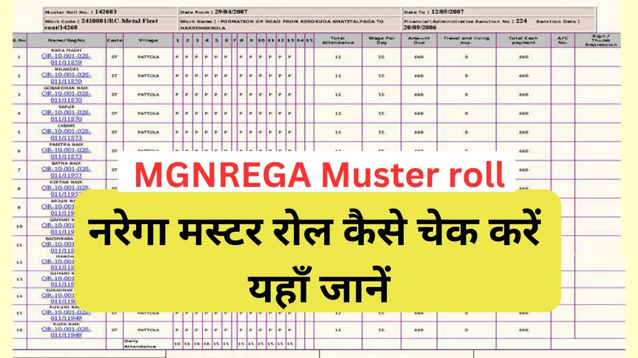 MGNREGA Muster roll